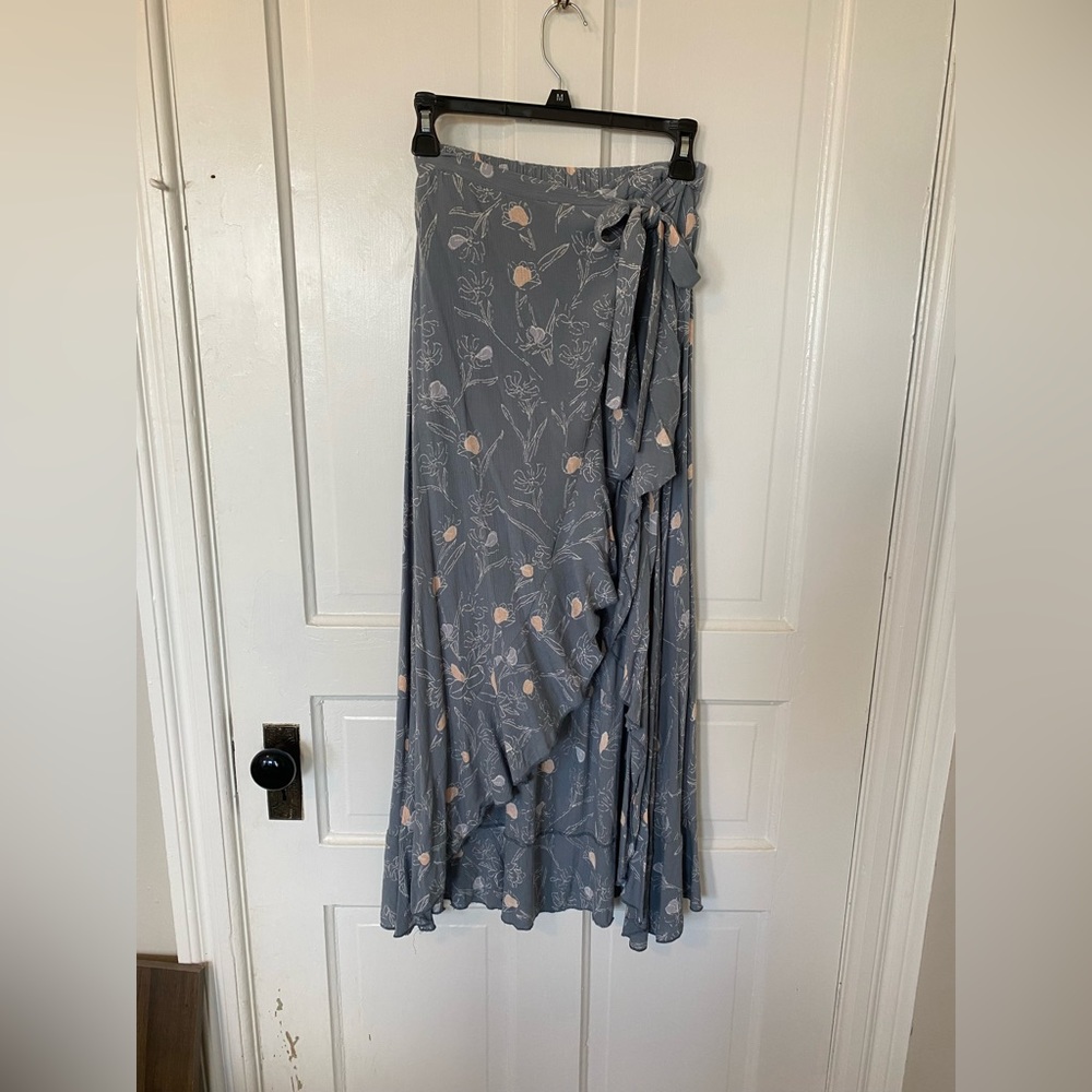 Vanilla star high low tie skirt with shorts blue floral
